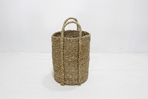Panier de rangement en herbe de mer tissé à la main, moderne, pliable et écologique Artex Dong Thap avec poignée pour la maison - Product Image 4