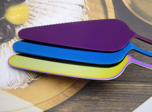 Juego de cuchillos y servidores de pastel de Color arcoíris de Metal de calidad superior para boda, restaurante, fiesta, uso al mejor precio - Product Image 3