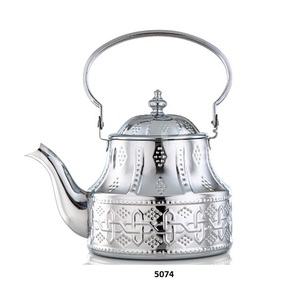 Engraved Silver & Gold Stainless Steel Tea Serving <b>Kettle</b> With Lid & Shiny Polished Stylish <b>Kettle</b> For Home Hotel Table Decor - Product Image 5