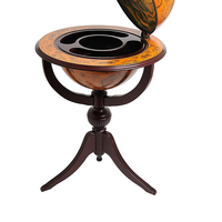 Meuble bar Globe 17 3/4 pouces à 3 pieds en bois peint, style vintage, pour spiritueux et rangement de boissons, idéal pour la décoration de la maison et du bureau