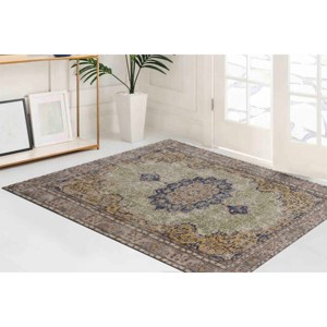 Tapis turc à motif floral : tapis de cuisine facile à nettoyer, tapis imprimé, tapis fin non tissé - Product Image 2