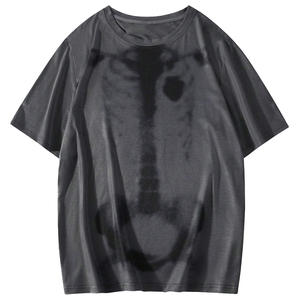 T-shirts d'été surdimensionnés de style streetwear lavés à l'acide avec options d'étiquettes de coupe personnalisées et impression de tissu pour votre marque - Product Image 1