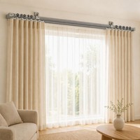 Rail de rideau coulissant silencieux en alliage d'aluminium extra épais, style moderne et minimaliste, double ou simple couche, avec crochets pour rideaux