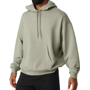 Sudadera con capucha de algodón de gran tamaño para hombre, estilo Streetwear, color sólido, teñido, peso pesado, liso, teñido, sudaderas con capucha - Product Image 1
