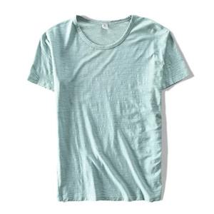 Nuevo 100% algodón hombres mujeres Regular Fit manga corta Color sólido suave camisetas logotipo personalizado estampado 200g tela para - Product Image 4