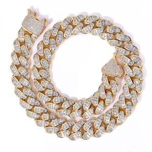 Luxe 10mm-22mm solide 925 argent Sterling Moissanite diamant glacé Miami cubain lien chaîne Hip Hop bijoux - Product Image 4