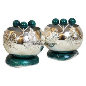 Juego de regalo de dos cuencos de Metal Chapado en plata de lujo, elegante cuenco decorativo para servir, perfecto para bodas, festivales y ocasiones especiales - Product Image 2