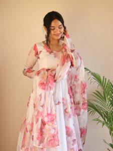 2024 Summer New Fashion O-Neck Crepe Rayon Woven <b>Patchwork</b> Floral Print Washable Casual Girls' Women's Long Plus Size Dress - Product Image 5