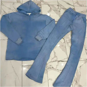 Personnalisé hommes survêtement pantalons de survêtement sweats à capuche broderie appliques en détresse streetwear soleil délavé à l'acide survêtement flyer survêtement - Product Image 3