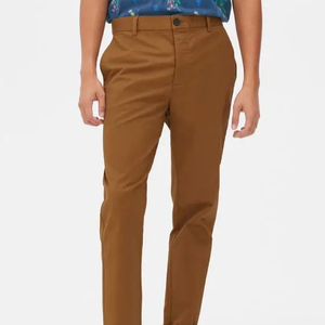 Venta caliente de los hombres de color caqui Vintage Slim Fit para hombre Chino Stretch Pant Cotton Spandex Twill Chino Pantalones - Product Image 1