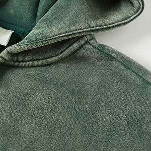 Sweat-shirts à capuche pour hommes de qualité supérieure, à épaules tombantes, avec fermeture éclair, fabricant de vêtements, design uni, sweat-shirts à capuche oversize pour hommes, lavage à l'acide, fermeture éclair - Product Image 3