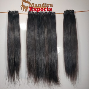 100% Remy Virgin natural Bundles Straight No Shedding Cutícula alineada Negro Mujer joven Templo indio Extensiones de cabello humano - Product Image 3