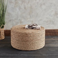 Poufs en herbe de mer de différentes tailles pour salon, café, décoration intérieure, tissage à la main, poufs ottoman en herbe de mer