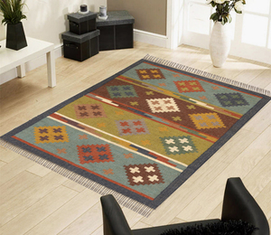 Alfombra de Yute y Lana Personalizada, Alfombra Kilim Tejida a Mano, Alfombra de Fibra Natural Bordada Multicolor para Hogar, Hotel, Venta al por Mayor - Product Image 5