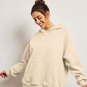 เสื้อฮู้ดดี้ผู้หญิงไซส์ใหญ่ สีพื้น ผ้าฝ้าย 100% ระบายอากาศได้ดี มีซับใน คอปกแบบมีฮู้ด  ลายพิมพ์โลโก้ด้านหน้า  แบบลำลอง  สามารถสั่งทำได้ - Product Image 3