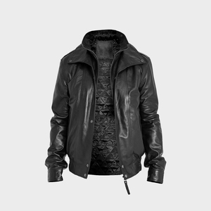 High Quality Men Stylish Sheep Leather <b>Racer</b> <b>Jacket</b> Custom Design Embroidery Comfortable Soft Waterproof Breathable Front Logo - Product Image 3