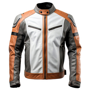 Chaqueta de motorista de cuero real transpirable con cremallera para hombre con forro negro acolchado y bolsillos interiores exteriores OEM al por mayor 2024 - Product Image 1
