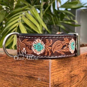 Manufacturer High Quality Heavy Duty Thick Cowhide <b>Leather</b> 1.5 Inch Wide Strong Durable <b>Tooled</b> <b>Leather</b> Custom Pet Dog Collars - Product Image 1