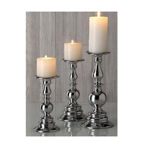 Juego de 3 candelabros de diferentes tamaños, candelabro de plata de diseño moderno para decoración del hogar, candelabro - Product Image 1