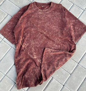 Camiseta holgada de gran tamaño lavada con ácido 2025 para hombre, ropa de calle de algodón de alta calidad 100%, stock sólido a granel, 220 gramos - Product Image 4