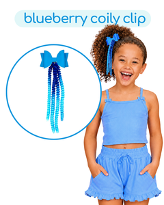 Coily Clips Blueberry Coily Clip Synthetic Material Ombre <b>Hair</b> Shiny Fabric Bow Sporty for <b>Hair</b> Extensions - Product Image 1