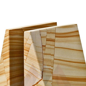 Porte-livres de luxe en teck et onyx |   Formes géométriques faites à la main |   Décoration de bureau professionnelle naturelle |   Nouveautés en gros - Product Image 3