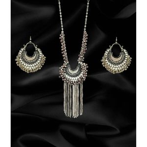 Collier long en chandelle oxydé pour les occasions de fête - Product Image 2