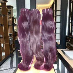 Extensión de cabello crudo sin procesar 100%. Tejido de cabello humano indio alaigned de cutícula. Pelo indio crudo recto ondulado natural tejido - Product Image 5