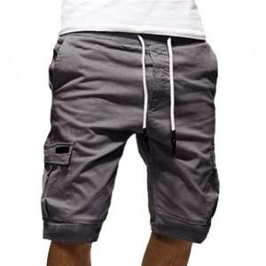 2025 <b>Men's</b> <b>Elasticated</b> <b>Waistband</b> Fleece <b>Shorts</b> High Quality Cotton Breathable Workout Cargo with Solid Pattern OEM Service - Product Image 4
