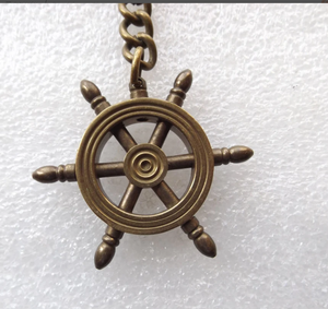 Vintage Keychain Solid Brass/Copper Ship Wheel <b>Key</b> <b>Chain</b> High Quality Best Nautical Ship Wheel Handmade Decor - Product Image 2