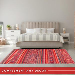 Netline Home 1322K Multi-Colour Bohemian Flat Weave <b>Washable</b> <b>Rug</b> - Product Image 3