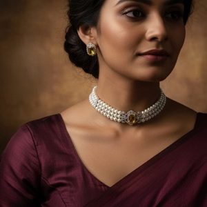 Conjunto de Collar y Aretes de Plata con Circonitas Cúbicas, Elegante y de Excelente Calidad, para Fiestas de Compromiso, para Mujer - Product Image 1