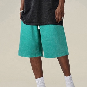 Short respirant en coton lavé à l'acide short anti-boulochage pour hommes nouveau design à la mode - Product Image 4