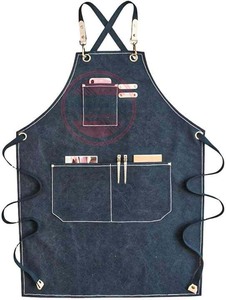 ผ้ากันเปื้อนผ้าฝ้ายมีกระเป๋าสำหรับร้านตัดผมมืออาชีพผ้ากันเปื้อนสำหรับร้านเสริมสวย - Product Image 2