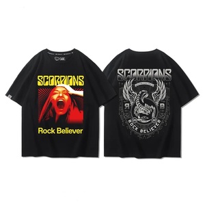 T-shirt à manches courtes Scorpions allemands Hommes et femmes Summer Heavy Metal Rock Print Crew Neck Half Sleeve - Product Image 5