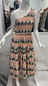 Colorway Mini vestido informal de verano para mujer 100% algodón cuello cuadrado y estampado Floral Maxi longitud con cintura Natural - Product Image 3