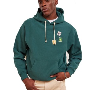 Low MOQ Fully Customized Minimal Embroidery Logo Men's Hoodies Heavyweight 100% Cotton Fleece Men Embroidered Pullover Hoodies - Product Image 5