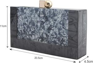 La más nueva venta caliente Lucite Shell bolso de noche Tokio acetato resina embrague acetato tortuga monedero colores grises por artesanía hecha a mano - Product Image 5