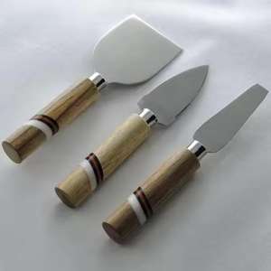 มีดหั่นชีสพร้อมด้ามจับปลายใบกุหลาบชุดโต๊ะอาหารดีไซน์สวยงามโลโก้ออกแบบได้ตามต้องการ - Product Image 6