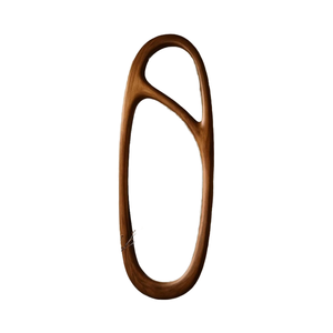 Miroir mural KALATRI en bois clair, style Art déco, écologique, fait à la main, léger, 4 mm d'épaisseur, forme unique, décoration moderne pour la maison et l'hôtel, accent - Product Image 1