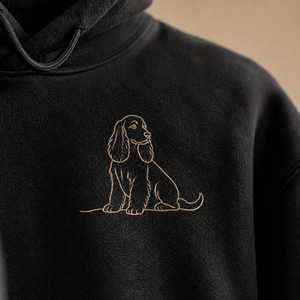 Sudadera <span class=keywords><strong>con</strong></span> Capucha Extra Grande de Poliéster y Algodón de 340 g/m² <span class=keywords><strong>con</strong></span> Logotipo Personalizado, Sudadera <span class=keywords><strong>con</strong></span> Capucha Gruesa <span class=keywords><strong>con</strong></span> Estampado de Arte Lineal de <span class=keywords><strong>Cocker</strong></span> Spaniel - Product Image 3