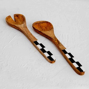 Ustensiles de cuisine cuillère à salade en bois d'acacia avec serveurs ensemble de cuillères royal meilleur Design grand manche en bois ensemble de cuillères - Product Image 3