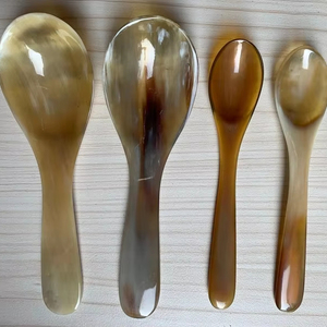 Cucharas clásicas de cuerno de vaca de búfalo 100% cubiertos refinados naturales vajilla compostable biodegradable Opción de logotipo personalizado para elegante - Product Image 1