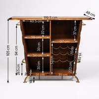 Ensemble de bar en bois de manguier industriel |   Comptoir de bar au design vintage |   Artisanat artisanal pour l'hôtellerie, les bars, les restaurants et les hôtels