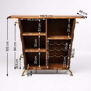 Juego de Bar Vintage de Madera de Mango Industrial, Barra de Bar para el Hogar, Madera Maciza Hecha a Mano, Diseño de Lujo, Uso Comercial en Restaurantes y en el Hogar, Metal - Product Image 4