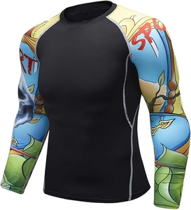 Custom Logo Long Sleeve Quick Dry Rash Guard for Men UV Protection <b>Surf</b> Swim Top Shirt Compression Protective long Sleeve Work - Product Image 1