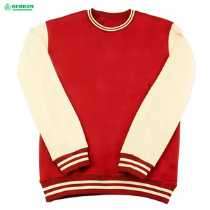 เสื้อสเวตเชิ้ตคอกลมทรงสปอร์ตสำหรับผู้ชาย ลายทางสีแดง แขนยาว ทรงปกติ โอเวอร์ไซส์ ผ้าฝ้าย 100% - Product Image 2