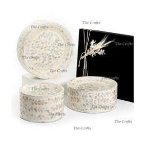 Marvelous Design <b>Cake</b> Riser Wooden With Mop Work <b>Set</b> Of Three <b>Cake</b> <b>Stand</b> For Hotel And Restaurant Usage - Product Image 1