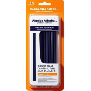 Durable DIN <b>A4</b> Plastic Clamping Rail Dark Blue 100 Pieces/Pack Essential Office Clips - Product Image 3