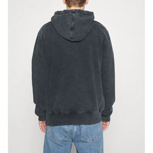 Sweat à capuche lourd personnalisé de style streetwear, 450 g, en coton biologique 100 %, avec un design vintage délavé et déchiré pour hommes - Product Image 2